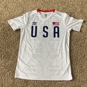 Umbro White Soccer Jersey USA